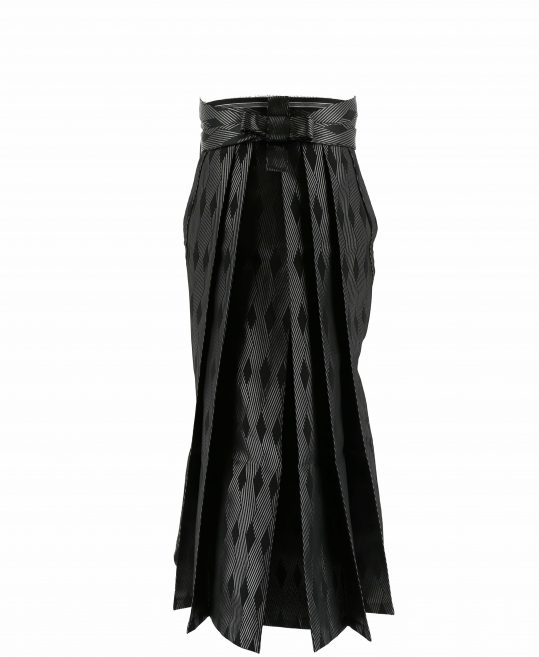 男性用袴単品レンタル(成人式・結婚式・卒業式)黒・銀の菱形文様[身長170cm対応]No.153